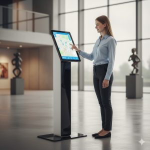 GK-SF-2202 Floor Standing Kiosk Stand for Large Monitors – Display Sizes 15.6″ up to 32″