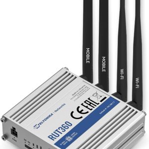 Teltonika RUT360100100 Industrial 4G LTE Cat6 Cellular Router, 4G LTE Wi-Fi Router with DI/DO, Advanced VPN, Certified by Smack Mobile