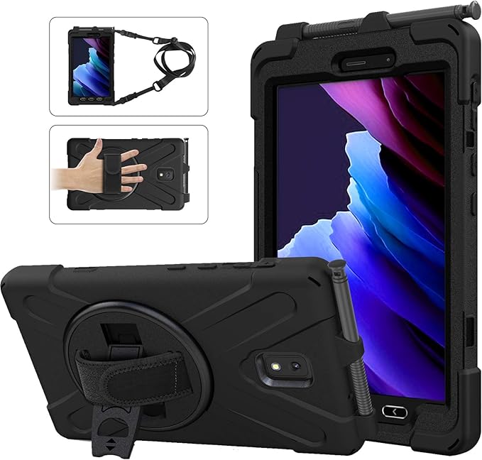 Rantice Samsung Galaxy Tab Active3/Active5 8.0 Case, with 360 Stand, Handle Hand Strap & Shoulder Strap for Samsung Galaxy Tab Active5 8" 2024, Active3 8" 2020 SM-X300/X307/T570/T577