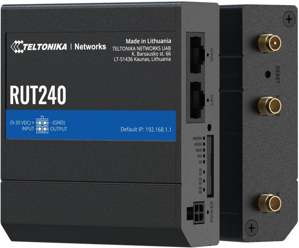 Teltonika RUT240 4G /LTE & WiFi Cellular Router with Ethernet and I/O, Remote Connection, Advanced VPN